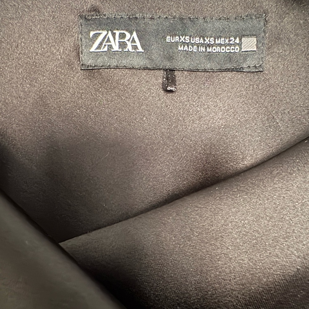 Zara Black Stretch Satin Ruched Fitted Maxi Cocktail Dress – Size XS - Picture 4 of 8